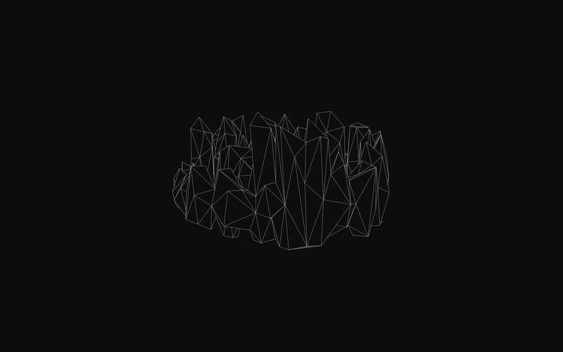 copy space, pattern, minimal, poly, no people, cut out, breaking, design, 4K, connection, black color, metaballer, complexity, geometric shape, dark, black background