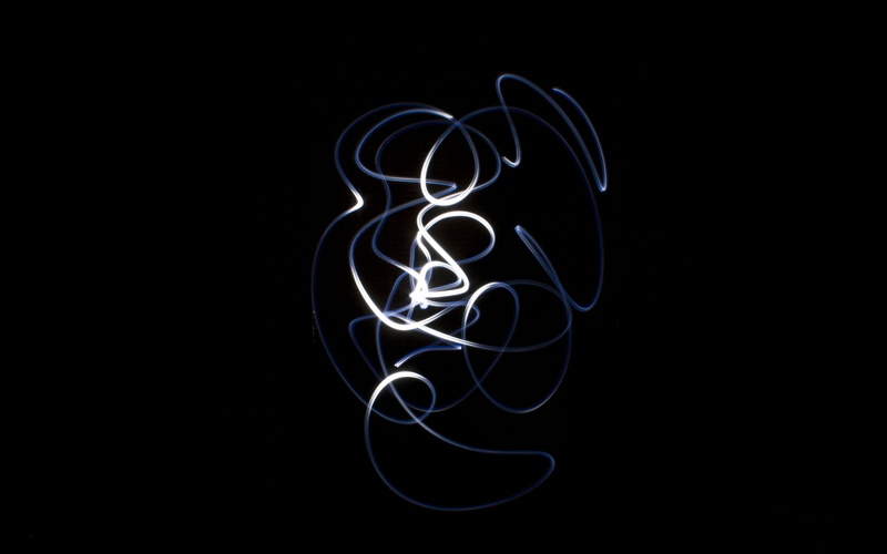 4K, indoors, swirl, blue, pattern, light trail, light, scribble, dark, smoke - physical structure, single object, motion, art, art and craft, illuminated