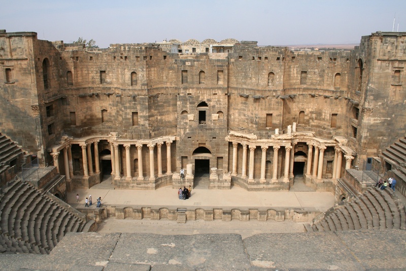 day, cultures, bosra, building exterior, ancient civilization, historical, outside, history, travel, sky, gray, tourism, ruins, arts culture and entertainment