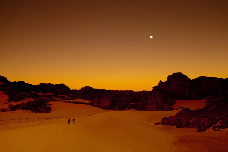 algeria, 5K, sunset, tassili