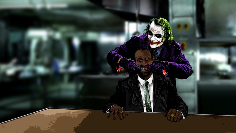 look, monkey, Negrito, black, moor, African, card, Joker, the film, blood, art, knight, style, nigger, Batman, Negro, costume, racism, labels, dark, comics