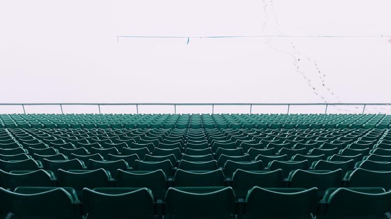 seats, folding chair, side by side, arrangement, large group of objects, perspective, in a row, day, green, arts culture and entertainment, lot, seat, no people
