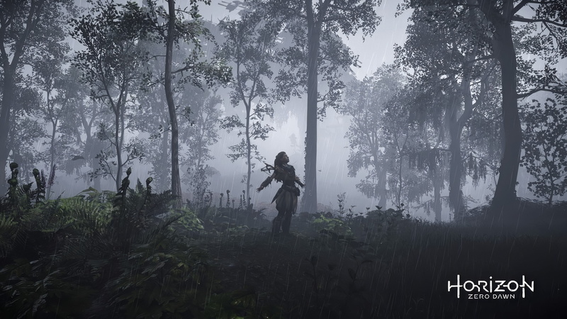 low saturation, rain, screen shot, Aloy (Horizon: Zero Dawn), Horizon: Zero Dawn, video games, 4K, horizon zero dawn