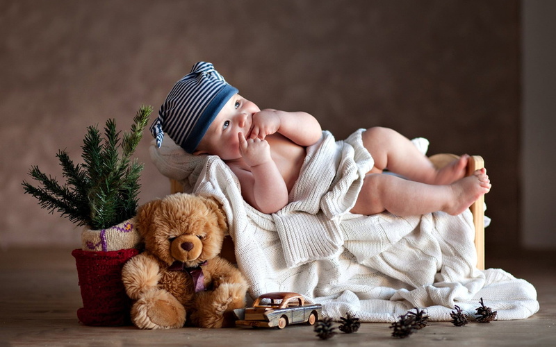 baby, teddy bears, 1080P