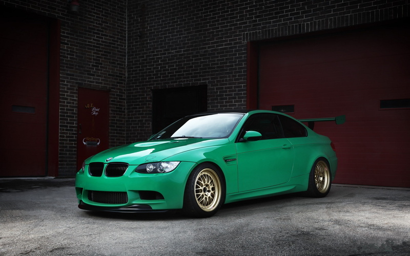 BMW E92 M3, 2K, green cars, car, BMW