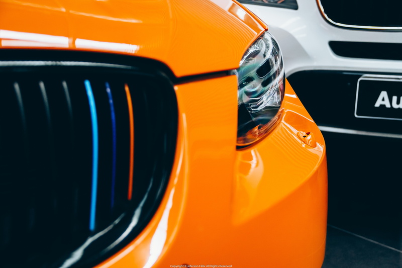 text, land vehicle, reflection, transportation, brightly lit, car, motor vehicle, yellow, BMW E92 M3, no people, mode of transportation, 5K, high angle view