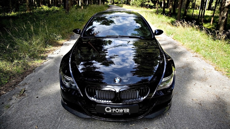 transportation, road, reflection, land vehicle, grass, motor vehicle, 1080P, BMW M6 Hurricane RR, day, BMW, nature, plant, land, tree, water, diminishing perspective