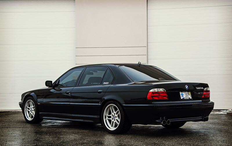 740il, modern, small, motor Vehicle, metal, 1080P, garage, sedan, lights, e38, side View, black, luxury, protection, back, full length, engine, land Vehicle