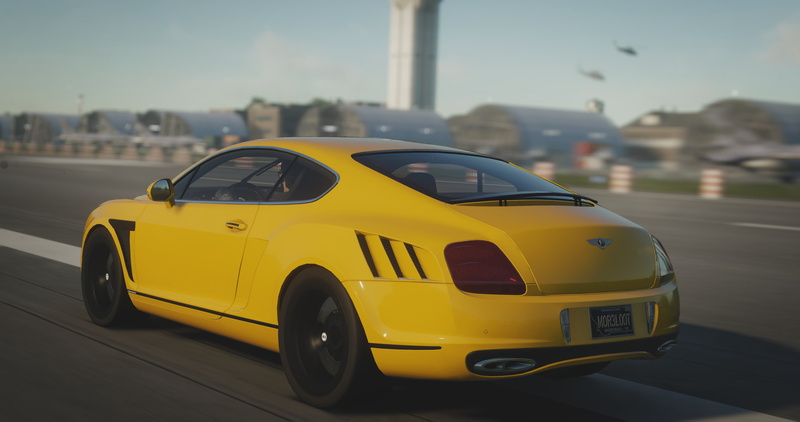 car, day, 4K, yellow, bentley, street, focus on foreground, sunlight, continental, architecture, transportation, mode of transportation, no people, yellow taxi