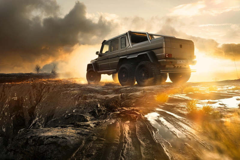 1080P, Sunset, AMG, 6x6, landscape, Ligth, cloud - sky, motion, road, nature, pickup, mode of transportation, motor vehicle, no people, machinery, truck