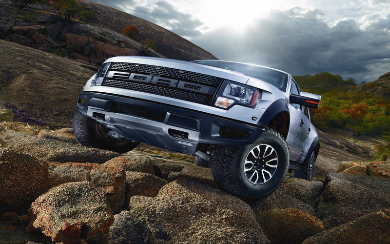 rock, environment, 1080P, silver, transportation, beauty in nature, stones, Ford, solid, Truck, mountain, vehicle, no people, cloud - sky, landscape, motor vehicle