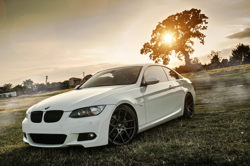 cloud - sky, modern, environment, engine, land Vehicle, travel, Field, elegance, Grass, Coupe, 5K, road, nature, E92, new, technology, White, car, sunset