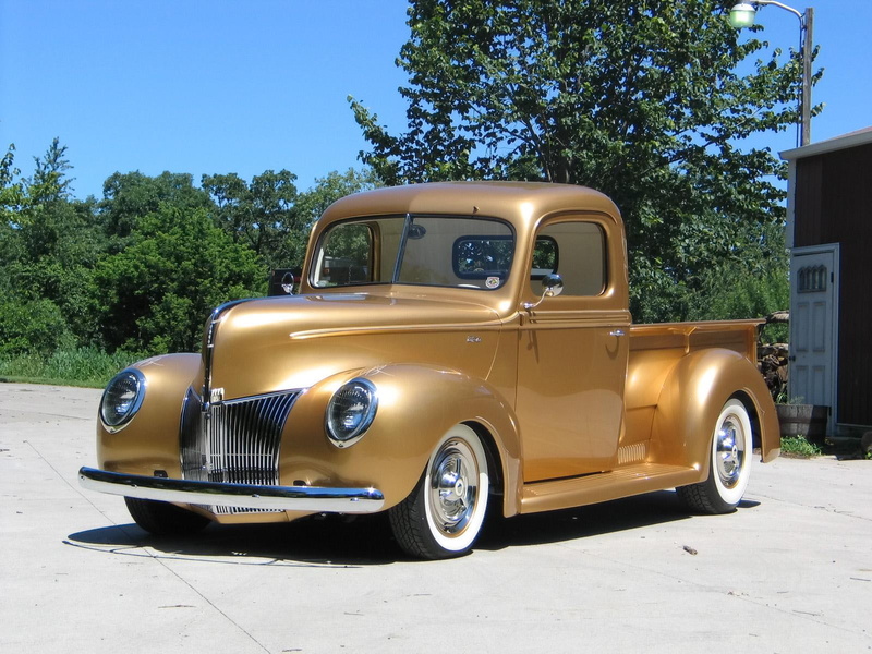 truck, hot, lowriders, ford, single, rod, 1940, lowrider, gold, rods, cab, retro, pickup, 720P
