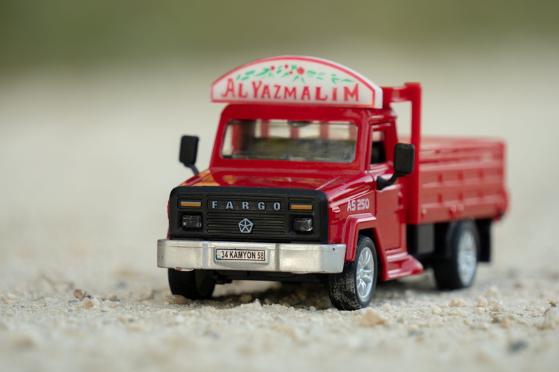 road, land vehicle, fargo, transportation, day, i alyazmal, focus on foreground, selective focus, red, 5K, dodge fargo, toy, outdoors, land, toy car, nature