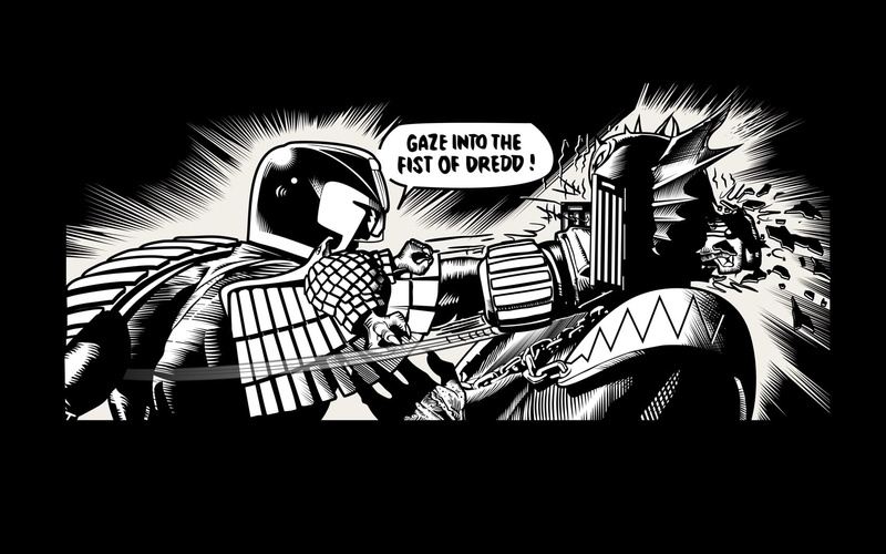 hd, punch, judge, dredd, bw, 720P, cartoon/comic