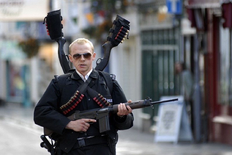 movie scenes, Hot Fuzz, 720P, Simon Pegg, movies