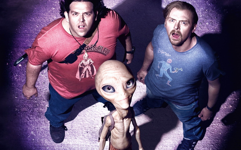 surprise, Nick Frost, alien, Paul, Simon Pegg, a beam of light, 1080P, Sex: the Secret materialchik