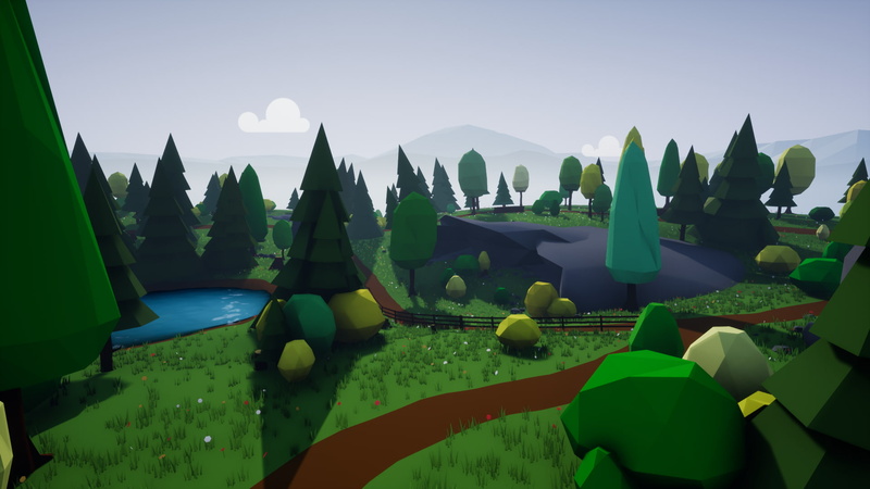 1080P, nature, low poly, Unreal Engine 4, environment, forest, lake