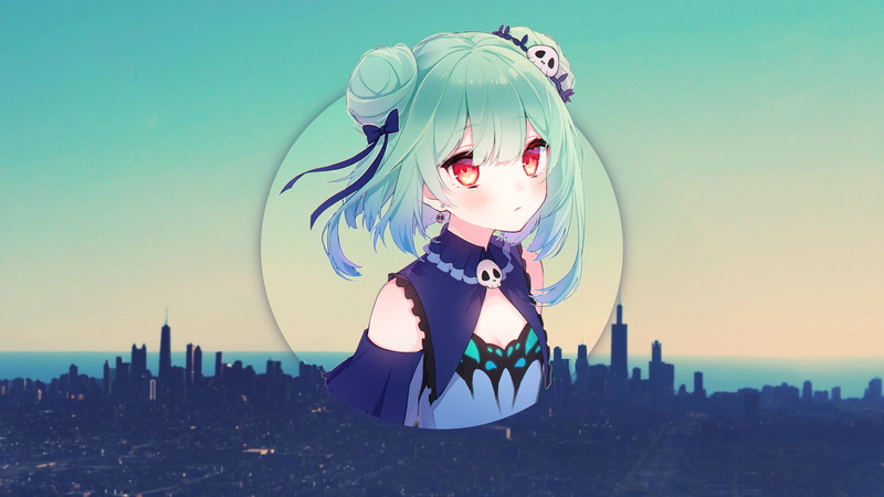 anime girls, 4K, fan art, red eyes, anime, Hololive, Uruha Rushia, white skin