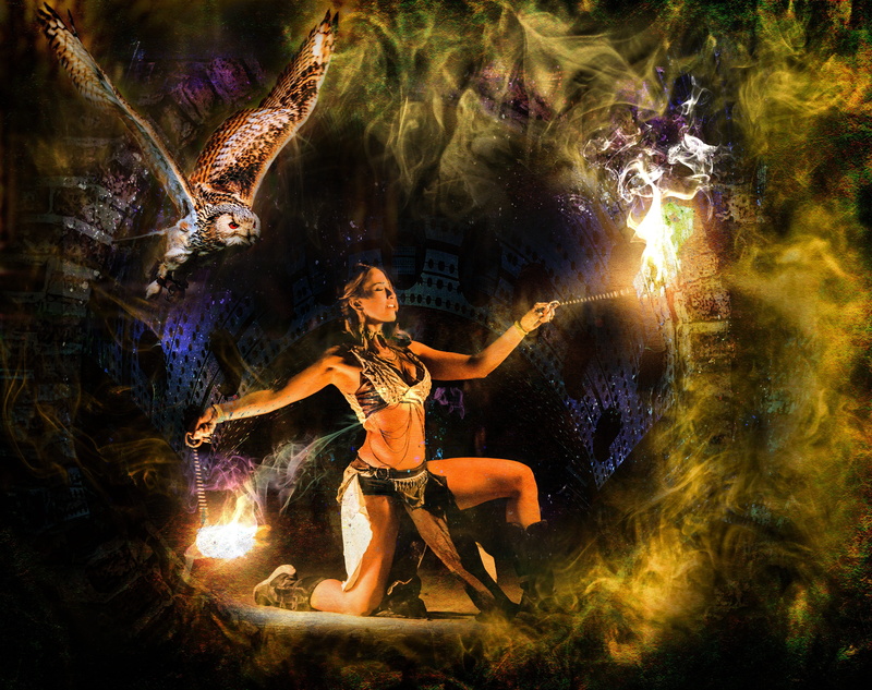 arts culture and entertainment, dark, witch, mysterious, glowing, woman, night, dancing, limb, fire, young adult, illuminated, torches, beautiful woman