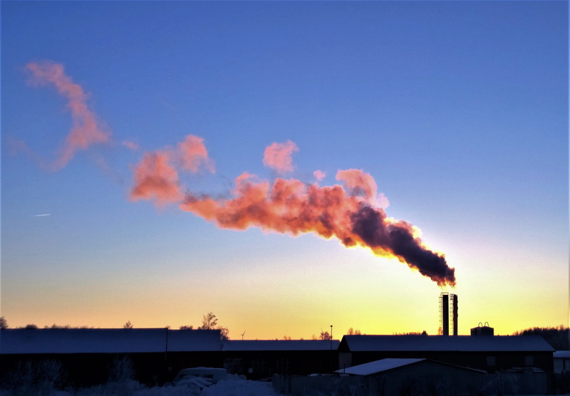 sweden, environment, industrial district, outdoors, evening, atmospheric, colorful, fumes, cold, air pollution, sunset, himmel, twilight, pollution, smoke stack