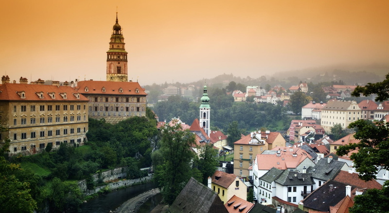 Castle, building, Europe, Republic, travel destinations, concrete, no people, architecture, day, cityscape, Cesky, Czech, Town, clock tower, built structure