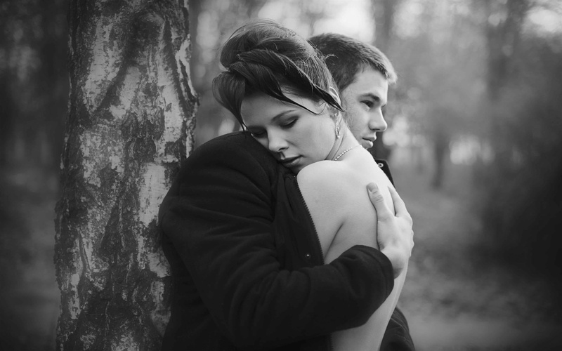 couple, hug, hd, 2K, bw, embrace, love/hate
