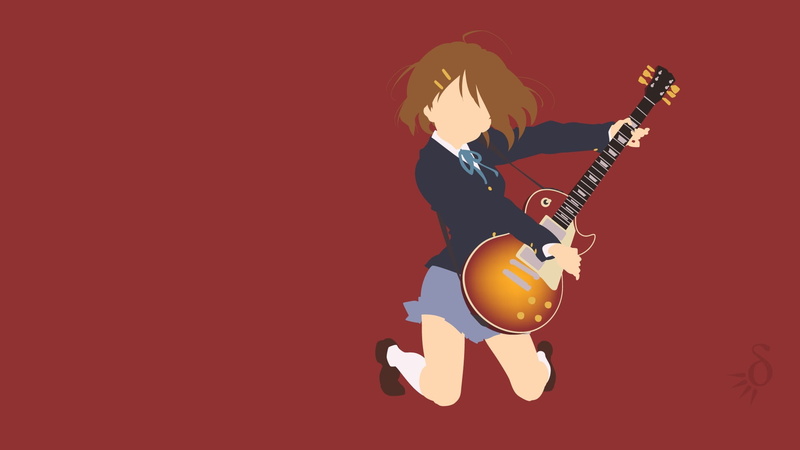 one person, guitar, musical equipment, Hirasawa Yui, guitarist, performance, electricity, anime girls, cut out, positive emotion, musical instrument, rock musician