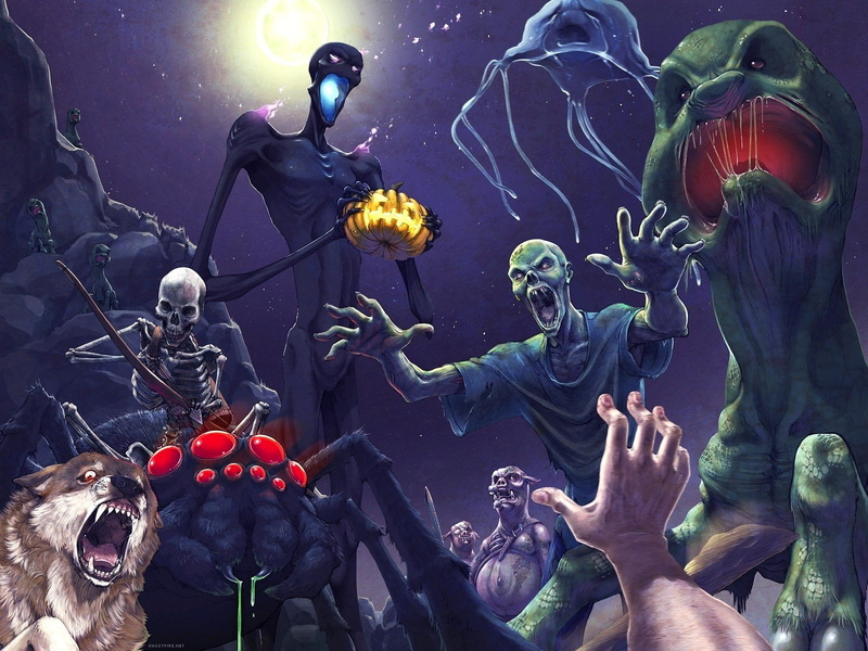  celebration, EnderMan, Zombie Pigman (Minecraft), Night, decoration, event, Skeleton, craft, creativity, Mojang, Scary, Video Game, representation