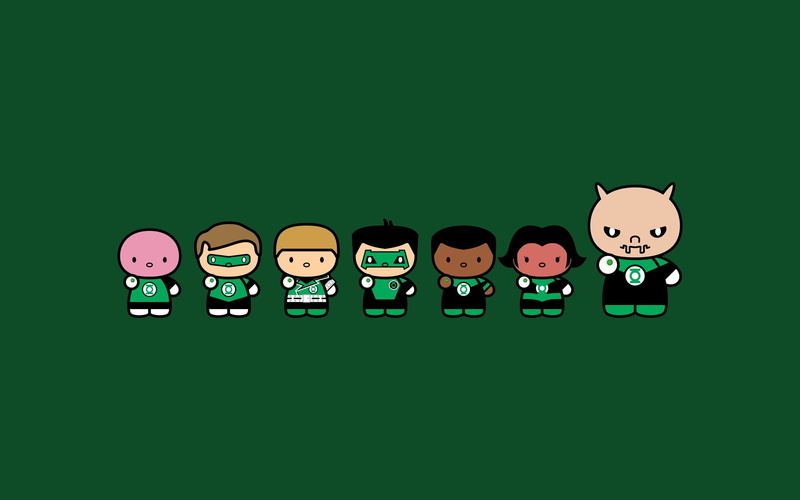 2K, DC Comics, Green Lantern, superhero, minimalism