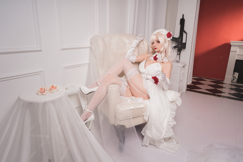 Fate Series, 5K, flower crown, high heeled boots, Rioko, cosplay, silk stockings