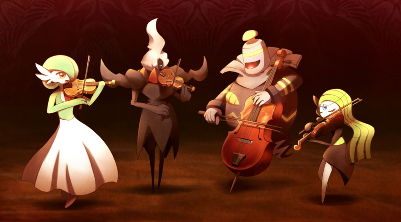 720P, ribero, darkrai, pokemon, instrument, meloetta, dusknoir, violin, gardevoir