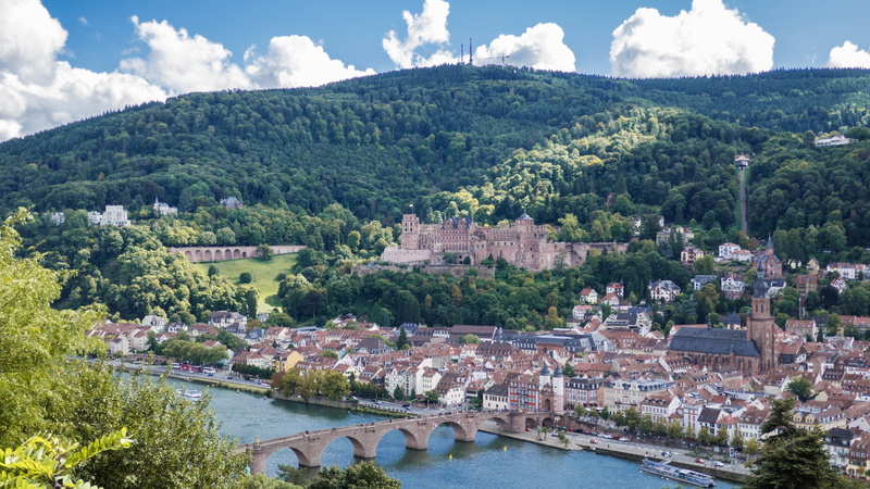 castle, neckar, no people, transportation, outdoors, city, scenics - nature, architecture, plant, travel, travel destinations, nautical vessel, cloud - sky