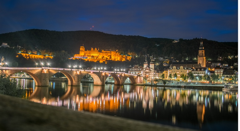 germany, building, nature, cityscape, bridge - man made structure, built structure, illuminated, water, heidelberg, transportation, castle, bridge, no people