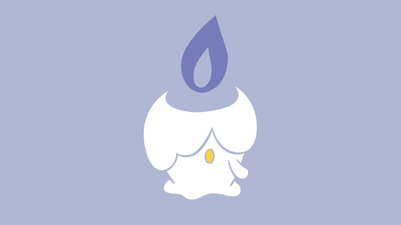 1080P, pokemon, ghost, fire, purple, minimalistic, litwick