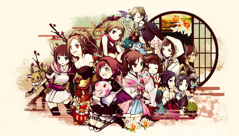 eevee, piplup, snorunt, 1080P, scrafty, sneasel, jigglypuff, pokemon, dratini, larvesta, misdreavus, zubat, yuzuyomogi, darumaka, pansear, shinx