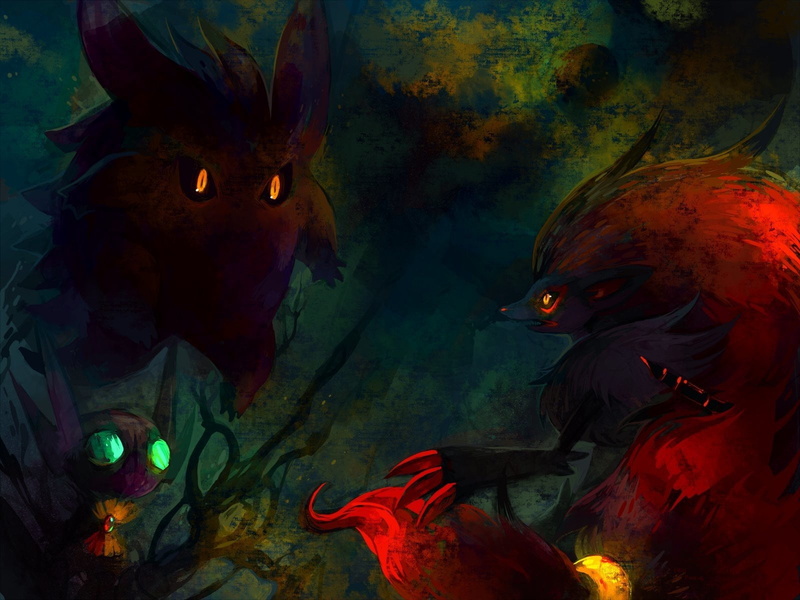 720P, paintings, fish, paint, animal wildlife, underwater, no people, sea, abstract, animal themes, group of animals, Gengar (Pokémon), close-up, vertebrate