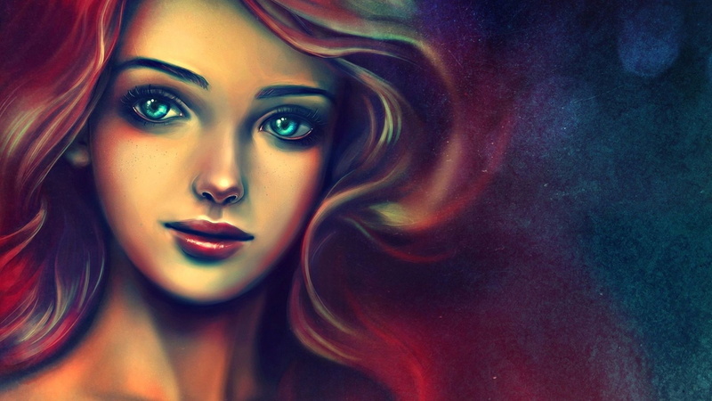 Mermaids, women, portrait, looking at camera, glamour, Colorful, 1080P, body part, redhead, close-up, anime, adult, Disney, human face, multi colored