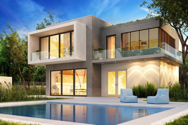 design, pool, houses, Villa, house, 4K, modern, luxury, lawn