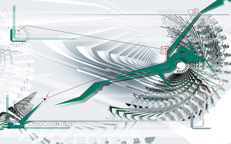 3d, artwork, green, parts, 1920x1200, 1080P, architectural, spiral, machine, grey, part