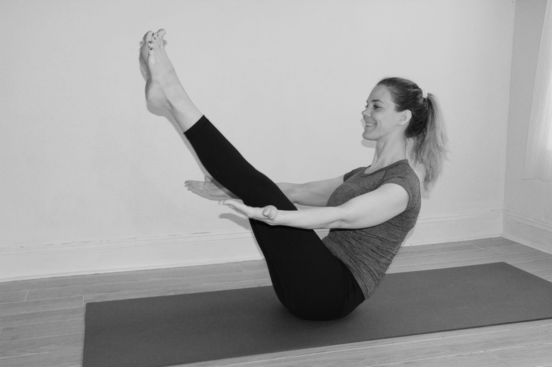 young women, 5K, balance, instructor, fitness, young adult, indoors, wellbeing, sitting, real people, one person, caucasian, training, full length, women