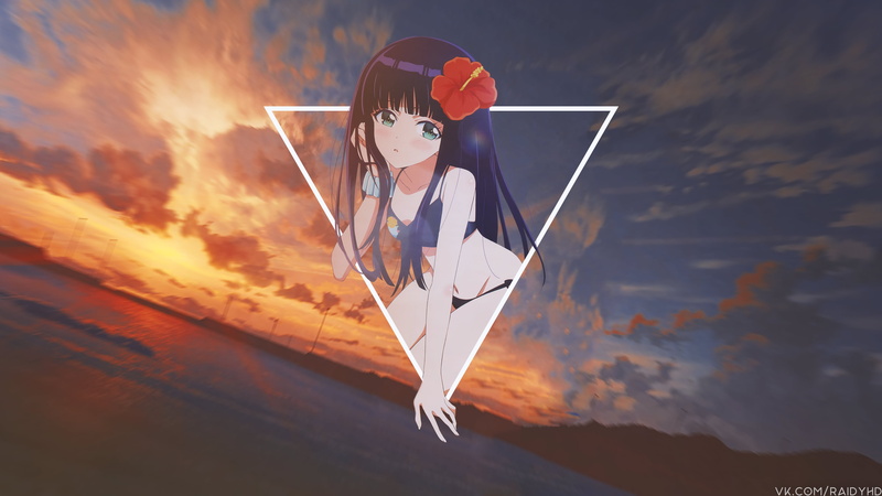 4K, Sousei no Onmyouji, picture-in-picture, dark hair, flower in hair, anime, Adashino Benio, anime girls