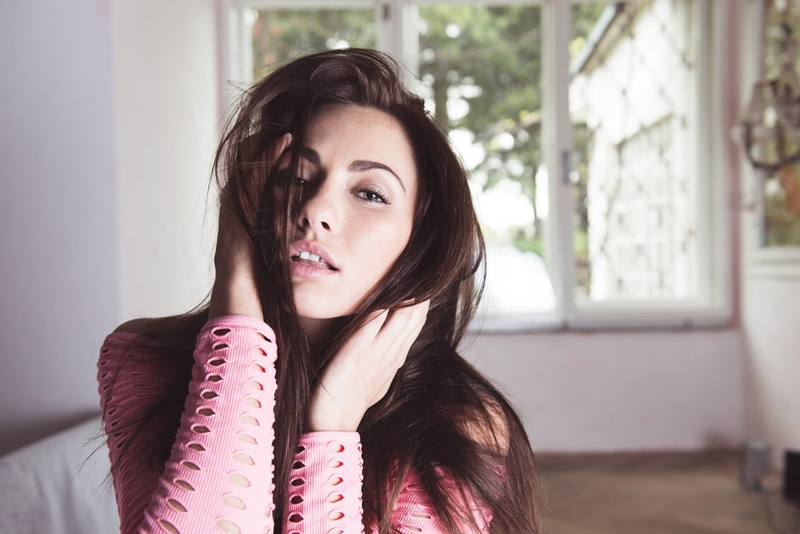 comfortable, adult, caucasian Ethnicity, women, front view, domestic Life, enjoyment, young Women, looking, long Hair, contemplation, trees, females, pink