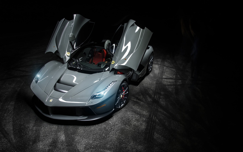 Flagship, 2K, gray, ferrari, Wings, Laferrari, Supercar