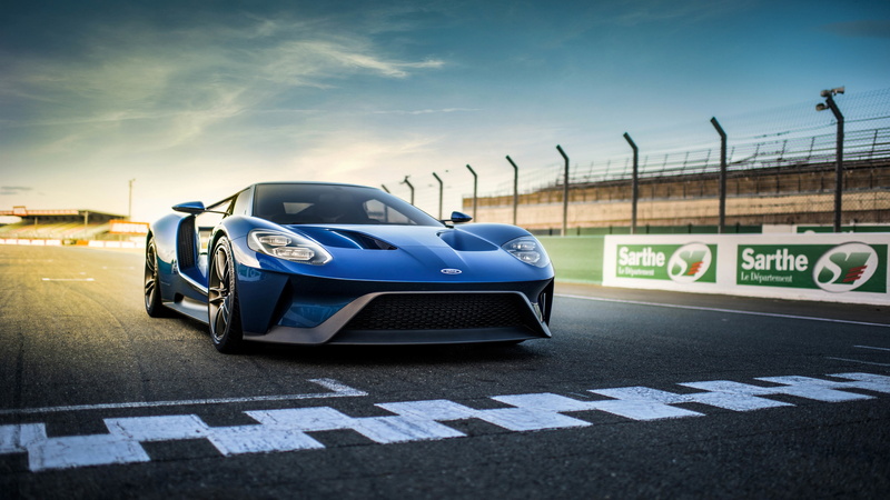 View, Blue, GT, 4K, Supercar, Ford, Front, ii
