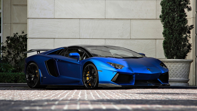 sports, View, Supercar, Lamborghini, Front, Blue, car, aventador, lp, 1080P