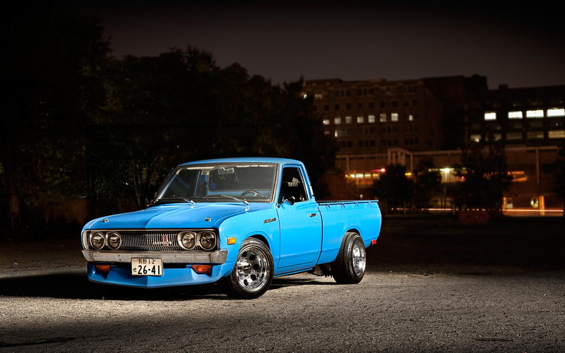 truck, 1080P, teal, pickup, single, datsun, other cars, cars, cab