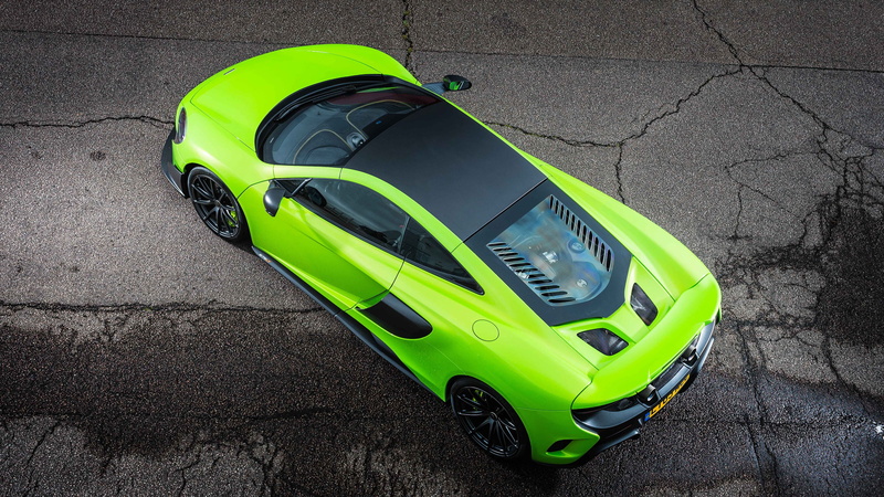 Top, 675LT, View, Supercar, 4K, Green, lt, McLaren