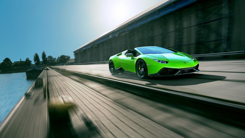 Lamborghini, Speed, Supercar, High, Spyder, 4K, Huracan, Green