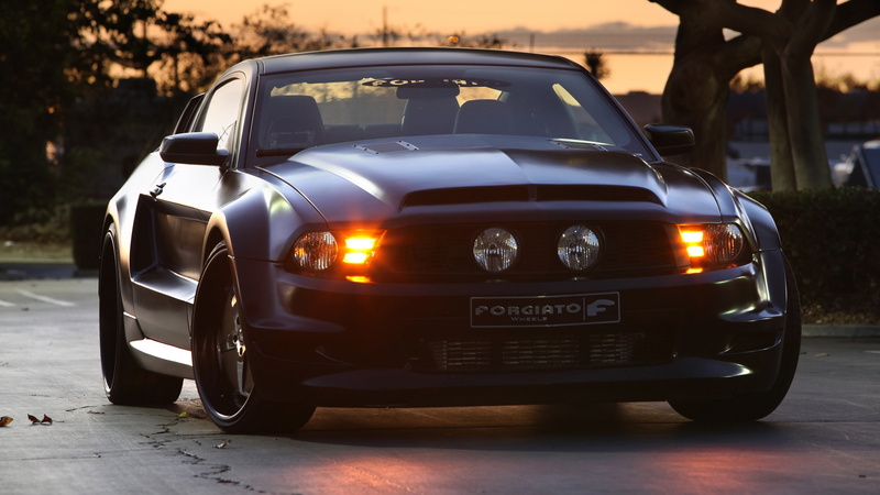 Mustang, forgiato, 2K, Black, Ford, gt